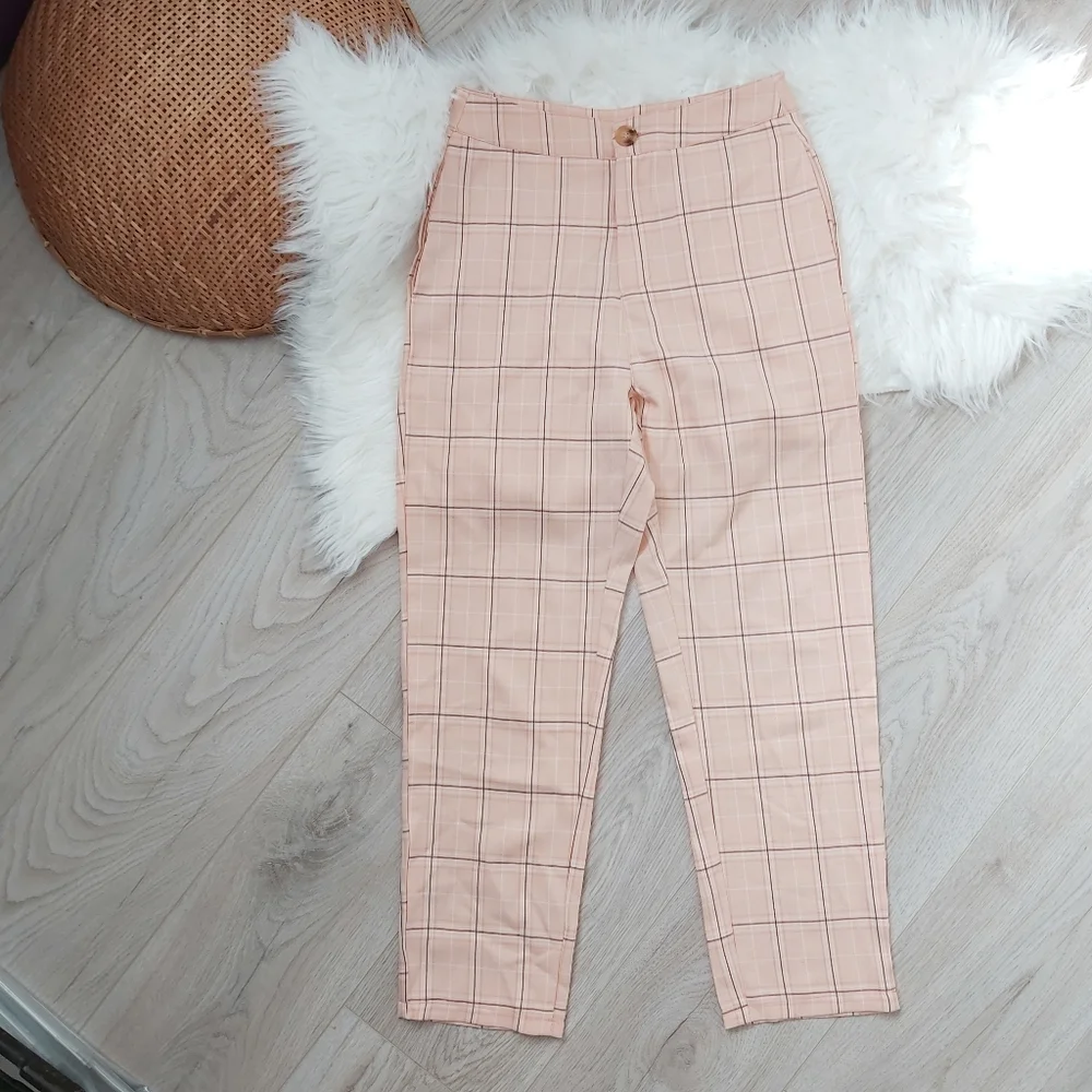 Mint Vanilla Plaid Cigarette Straight Dress Pant - Picture 3 of 13